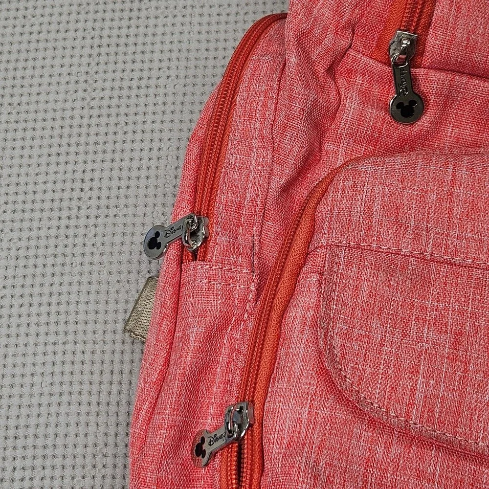 Disney Minnie Mouse Backpack Coral Pink Diaper Bag‎ Travel Organizer Insulated